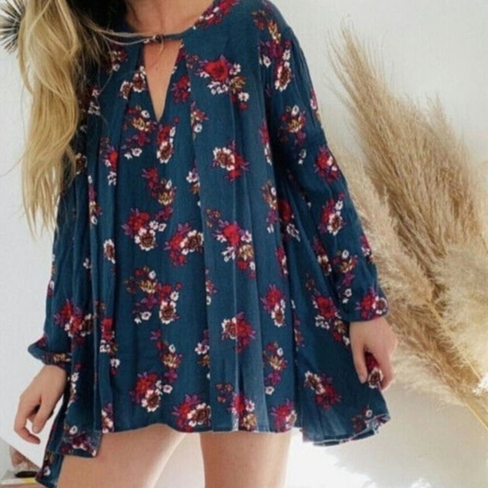 Free People Jade Floral Swing Mini Tunic Dress